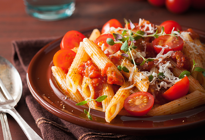 veggie penne pasta with tomatoes parmesan thyme pasta